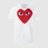 CDG PLAY WHITE HEART LOGO SS TEE