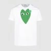 CDG PLAY WHITE GREEN HEART SS TEE