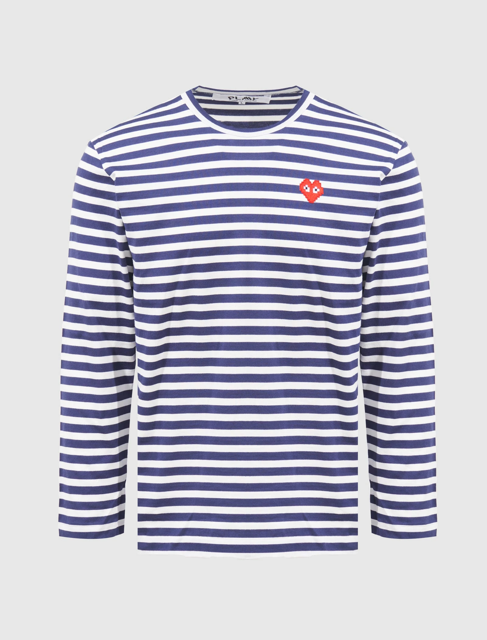 CDG PLAY STRIPED LONG SLEEVE TEE